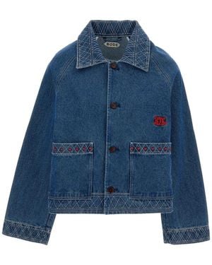 Bode Jassen ,Blauw ,Denim Denimjas Met Borduursel