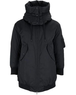 Aspesi Jassen ,Blauw ,Nylon Gewatteerd Nylon Jack - Zwart