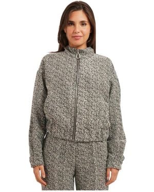 HUGO Kurze Jacke Mit Fischgrätenmuster - Grau