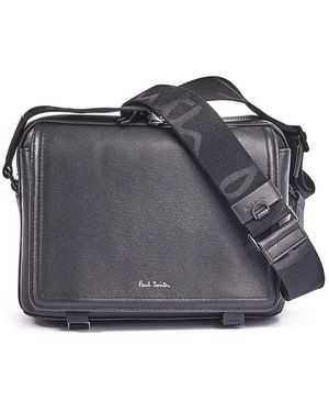Paul Smith Schwarze Saffiano Umhängetasche - Grau