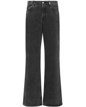 McQueen Cotton Flared Leg Jeans - Grey
