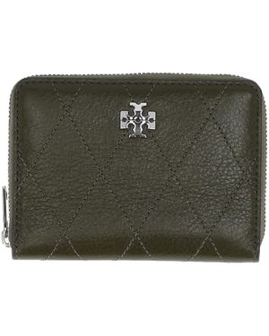 Tory Burch Accessoires ,Groen ,Leer Small Charlie Quilted Zip-Around Portemonnee