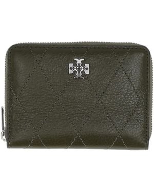 Tory Burch Accessoires ,Groen ,Leer Small Charlie Quilted Zip-Around Portemonnee