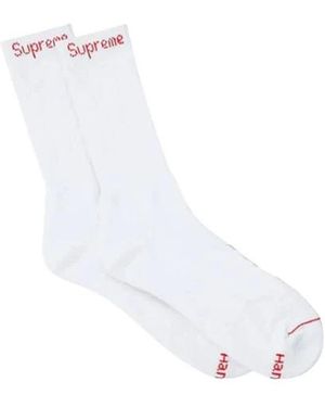 Supreme Crew Socks - Wit