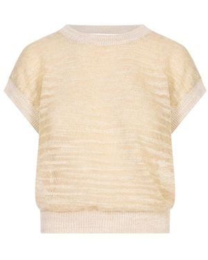 Peserico Truien & Vesten ,Rondgebreide Trui - Naturel