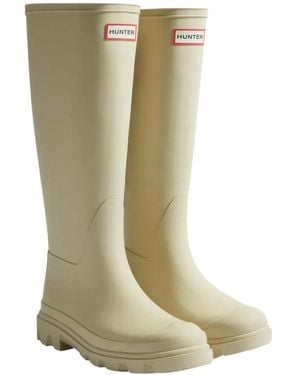 HUNTER Schoenen ,Geel ,Leer Downpour Hoge Laars - Groen