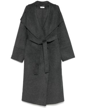 Soft Goat Belted Coats - Negro