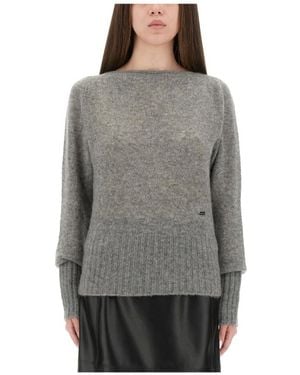 Tom Ford Truien & Vesten ,Grijs ,Kasjmier Gebreide Trui Met Boothals