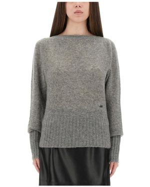 Tom Ford Truien & Vesten ,Grijs ,Kasjmier Gebreide Trui Met Boothals