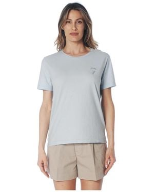 Dondup Regular-Fit T-Shirt Met Ronde Hals - Blauw