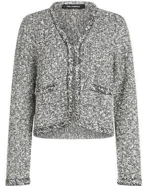 KARL LAGERFELD Jassen ,Veelkleurig ,Katoen Bouclé Gebreid Vest - Grijs