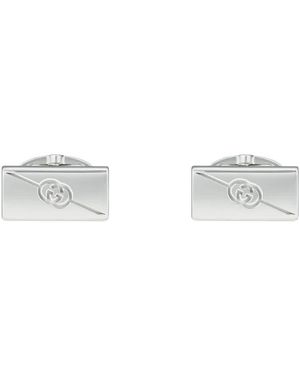 Gucci Manchetknopen Van Sterling Zilver Met Interlocking G-Logo - Wit