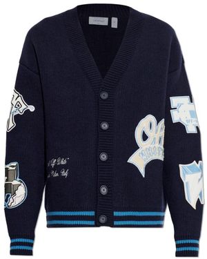 Off-White c/o Virgil Abloh Truien & Vesten ,Blauw ,Wol Wol Cardigan