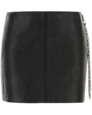 Alexander Wang Low-Rise Leren Minirok - Zwart