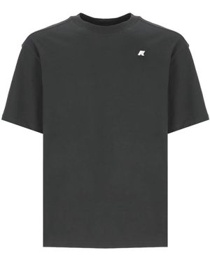 K-Way Zwart Katoenen T-Shirt Met Ronde Hals