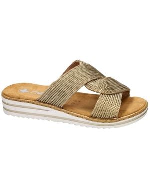 Rieker Schoenen ,Geel ,Suède V06R4-90 Wedge Sandal - Bruin