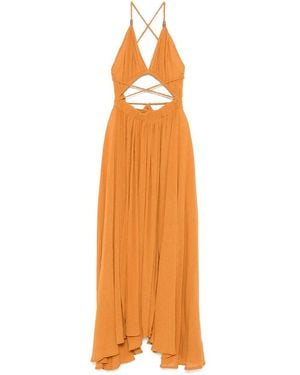 Caravana Halterneck Plissiertes Kleid - Orange