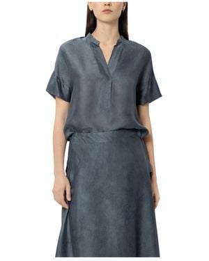 Luisa Cerano Viscose And Silk Tunic-Style Blouse - Blauw