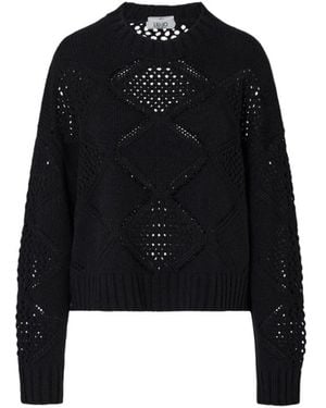 Liu Jo Strickpullover Mit Perlen Und Lochmuster - Schwarz