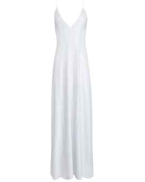 KHAITE Carina Pailletten Kleid Mit Tiefem V-Ausschnitt Maxi - Weiß