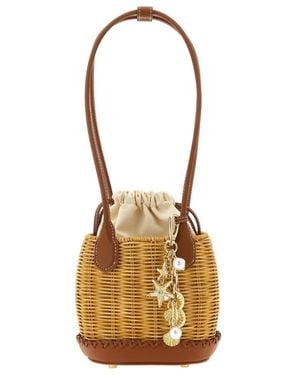 Self-Portrait Braune Beuteltasche Mit Charme - Mettallic