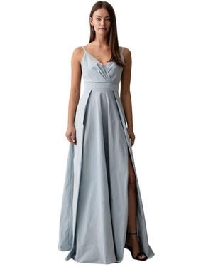Pinko Maxi Jurk Met Wijde Rok - Blauw