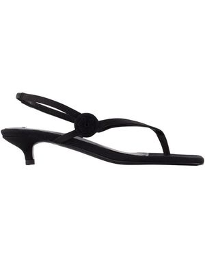 TOTEME Schoenen ,Zwart ,Leer Sandalen Met Hoge Hak