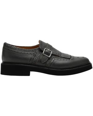 Doucal's Schoenen ,Zwart ,Leer Geveterde Oxford Schoenen