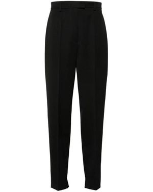 Prada High-Waisted Pleated Wool Broeken - Zwart