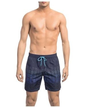 Bikkembergs Badmode ,Blauw ,Polyester Degradé Zwemshorts