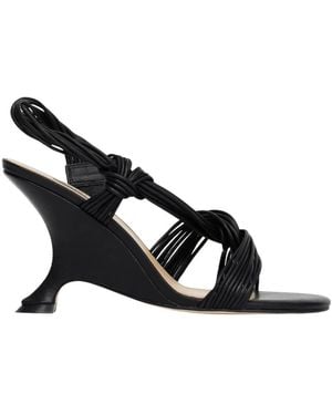 Acler Schwarze Lederknotenkeil Schuhe