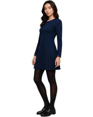 Kocca Kleedjes ,Blauw ,Fitted Bodice A-Line Jurk