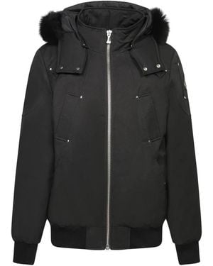 Moose Knuckles Schwarze Bomberjacke Winter Essential