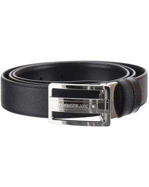 Montblanc Accessoires ,Zwart ,Leer Leren Riem Met Dubbelzijdig Draagvlak