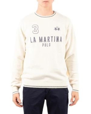 La Martina Round-Neck Knitwear - Bianco