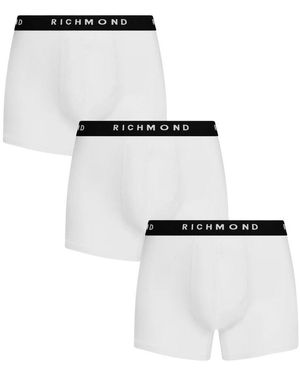John Richmond Tripack boxershorts tricolor niedrige taille aus gekämmter baumwolle - Weiß