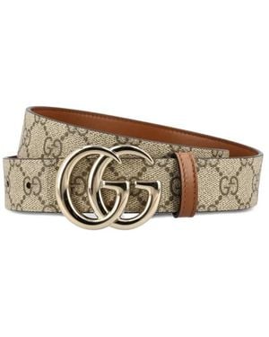Gucci Gg Marmont Omkeerbare Riem - Naturel