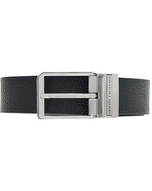 ARMANI EXCHANGE Accessoires ,Zwart ,Leer Hammered Leather Belt