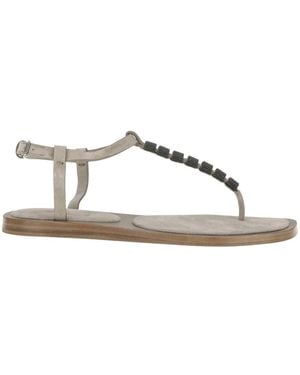 Brunello Cucinelli Verzierte Sandalen - Mettallic