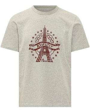 KENZO Tops ,Grijs ,Eiffeltoren T-Shirt
