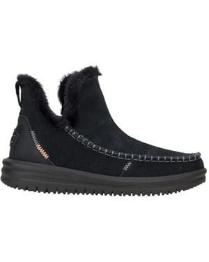 HEYDUDE Botas De Gamuza Negras Estilo Camden, Mujer, Talla - Negro
