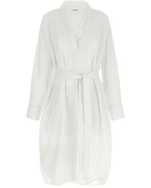 Nude Chemisier Midi Jurk - Wit