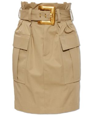 Balmain Rokken ,Katoen Cargo Rok Met Riem - Naturel
