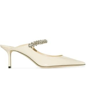 Jimmy Choo Schoenen ,Nylon Bing 65 Patent Leather Mules - Naturel