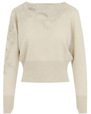 Ermanno Scervino Round-Neck Knitwear - White