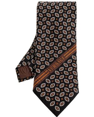 Versace Seidenkrawatte Mit Jacquard-Print - Schwarz