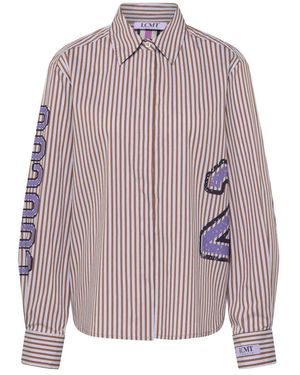 Le Comte Overhemden ,Bruin ,Katoen Shirts - Paars