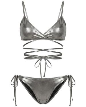 The Attico Badmode ,Grijs ,Polyester Coated Bikini Set
