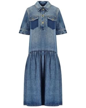 Ganni Shirt Dresses - Blue