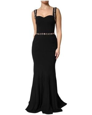 Dolce & Gabbana Versierde Sheath-To-Mermaid Avondjurk - Zwart